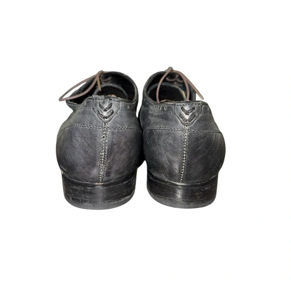 John Varvatos Brogue Wingtip Perforated Gray Leather Oxfords US Mens Size 9 EUC